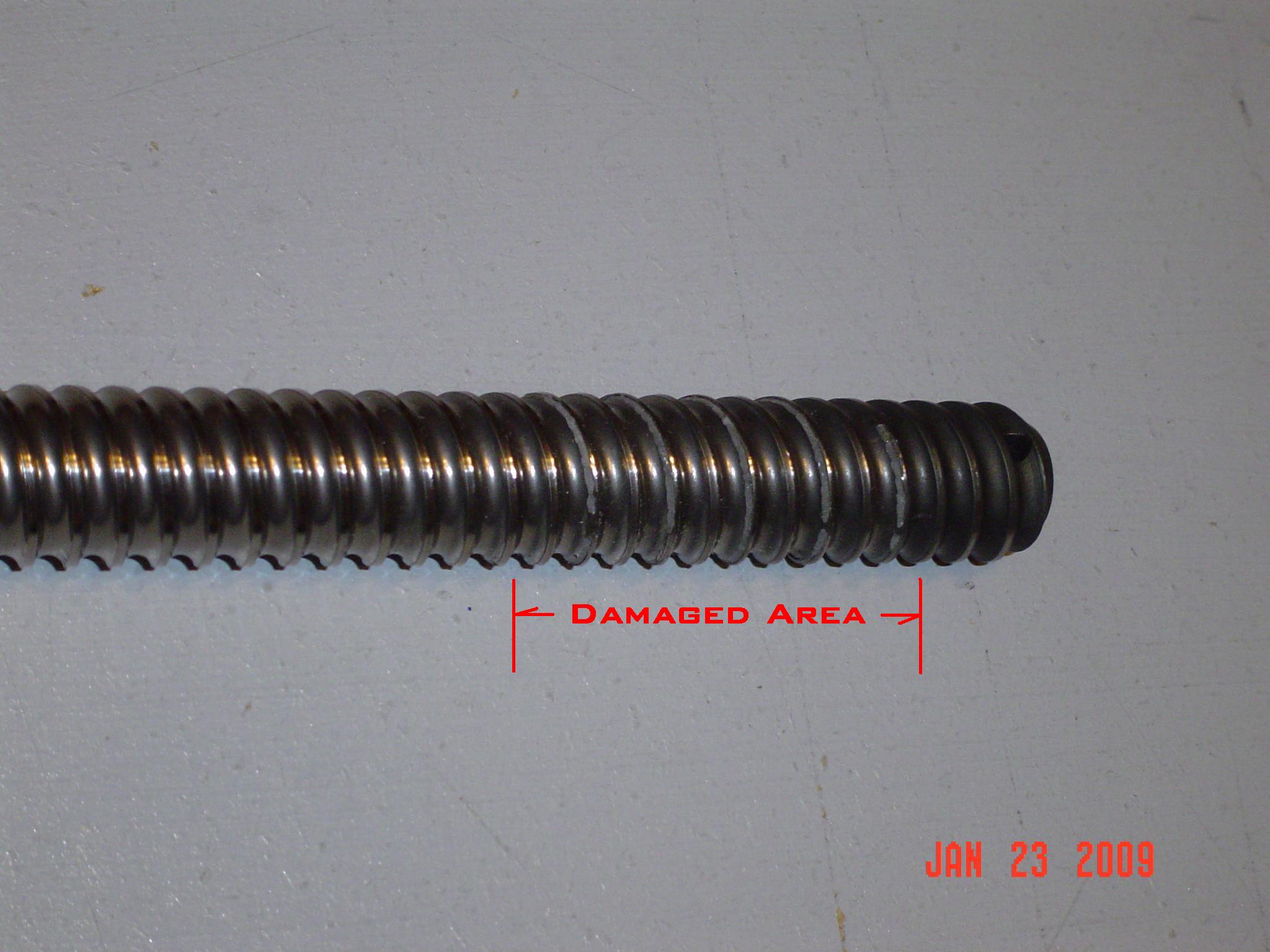 pitted actuator screw