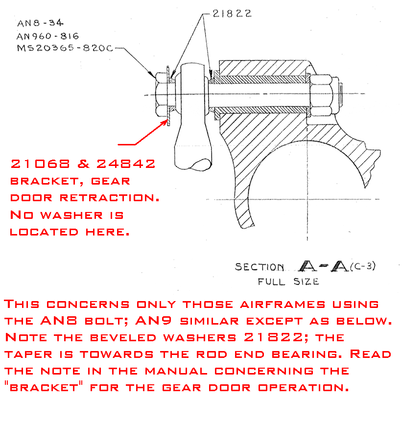 Piper landing gear assembly drawing